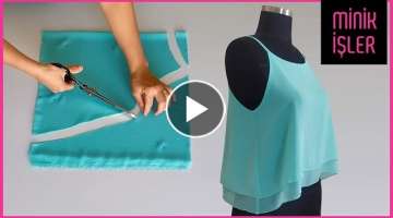 Very Easy Flared Blouse Cutting and Sewing | Minik Ä°ÅŸler