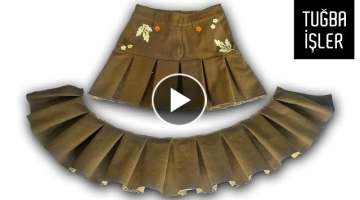 Recycle Knife Pleated Skirt From Old Trouser | Tuğba İşler