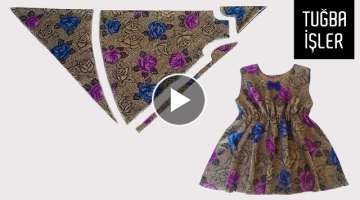 Umbrella Baby Dress Cutting and Sewing (One Piece Umbrella Baby Frock) | Tuğba İşler
