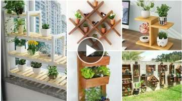 The most beautiful wooden planter rack design for home decor/Creative indoorplant hangingrack des...