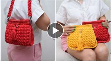 Beautiful crocheted handbag in 2 hours. A lesson for beginners Красивая вязаная с...