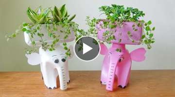 Amazing Ideas, Make Beautiful Plant Pots From Discarded Plastic Bottles