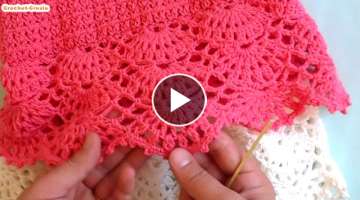 Crochet Lacy Baby Frock Dress Tutorial-part 2/girls shrug pattern
