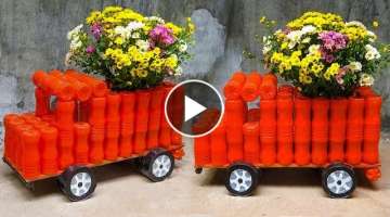 How To Make Amazing Car Pots Garden with Plastic Bottles Garden Ideas | Creative Ideas