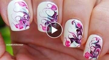 Colorful DRY MARBLE NAIL ART With Needle & Dotting Tool