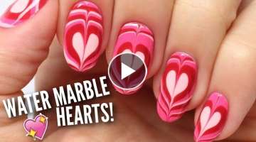 Water Marble Heart Nails | Nail Hack!