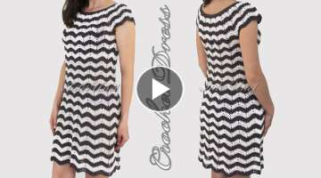 DIY dress - black/white stripes dress crochet pattern