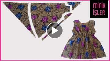 Very Easy Umbrella Baby Dress Cutting and Sewing | Minik İşler