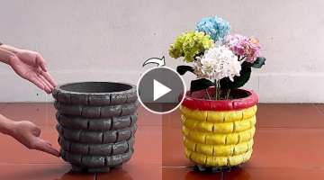 Simple Way To DIY Beautiful Flower Pots From Cement For Your Garden - Creative Ideas From Cement