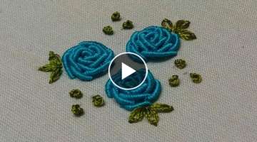 Hand Embroidery: Bullion Knot Rose Stitch | All over design