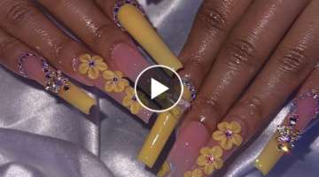 Yellow summer nails ✨ | acrylic nail tutorial for beginners