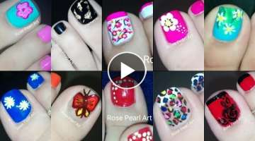 Toe Nail Art Compilation # 3 Toe Nail Art Designs Step By Step Tutorials | Rose Pearl