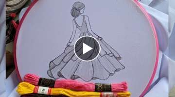 Amazing Hand Embroidery Doll design tutorial | Beautiful Hand Embroidery Doll design stitch