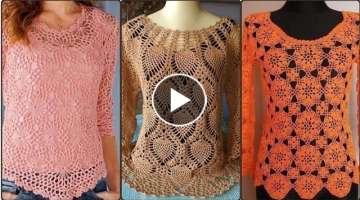 New Beautiful Crochet handknit Blouse tops and pettern crochet Dresses designs for women