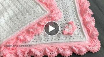 Easy crochet baby blanket/craft & crochet blanket pattern 3601