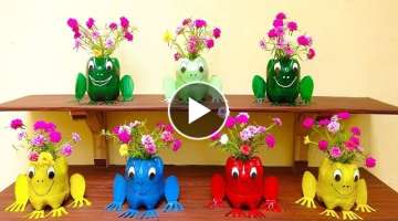 Creative Ideas, Recycle Plastic Bottles Into Frog Flower Pots For Small Garden | Tips Grow Portul...