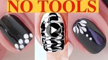 9 Easy Black and White Nail Designs without tools ???? / Nail Art Compilation