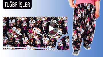 Very Easy Oversized Baggy Pants Cutting and Sewing (Many Sewing Tips) | Tuğba İşler