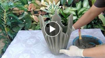 Garden Decoration Ideas - How To Created a Quick and Easily Pot Planters - Cement Craft
