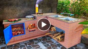 Amazing wood stove idea! DIY multi-function stove from cement | Kitchen ideas