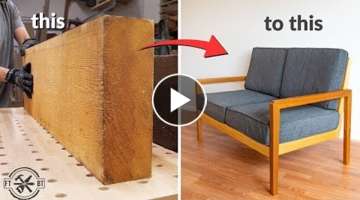 Wood Beam to Modern Outdoor Sofa | DIY Woodworking