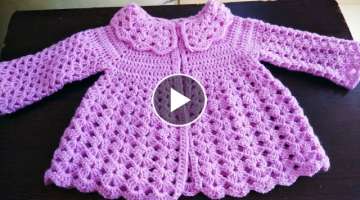easy and beautiful crochet frock(3 to 6 months) tutorial part 1 (subtitles available)