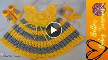 Crochet Baby Girl Dress 0-3 Months