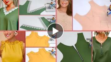 Easy Sewing Tips And Tricks For Beginners, 4 Beautiful Neck Designs, Sewing Tutorials for Beginne...