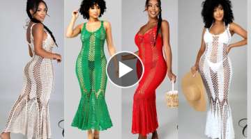 [Tutorial] Crochet A Mermaid Cover-up Dress | Summer Crochet Dress - C_Clean Crochê
