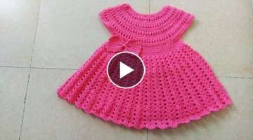 beautiful crochet frock( for 1 year to 7 year) (tutorial हिंदी में)( subtitles av...