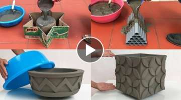 4 Creative Ideas To Make Flower Pots From Cement - DIY Decorative Flower Pots For Your Garden