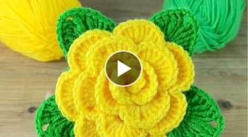 Wow..!!!!⚡????Amazing ????you won't believe i did this / very easy crochet rose motif making fo...