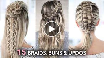15 Beautiful Braids, Buns and Updos - Easy Hairstyle Tutorial